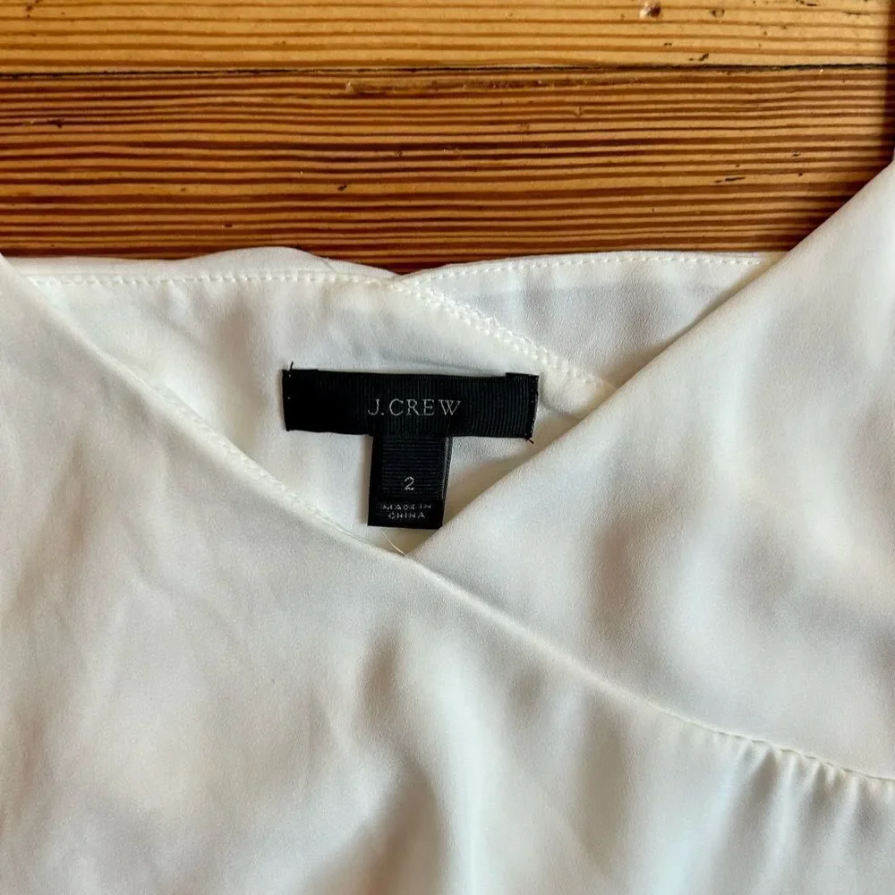 J. Crew drapey ruffle cami top blouse. Ivory, Size 2.